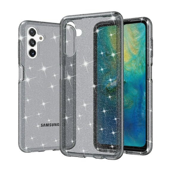 Compatible with Samsung Galaxy A13 5G Case, Clear Glitter Soft TPU Shockproof Protective Bumper Cover, Sparkle Bling Sparkly Cute Slim Women Girls Phone Case for Samsung A13 5G 6.5",Gray