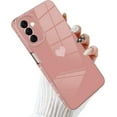 thumbnail image 1 of Compatible with Samsung Galaxy A13 5G Case Luxury Love Heart Plating Gold Bumper Upgraded Full Camera Protection Soft TPU Shockproof Anti-Scratch Phone Cover-Pink, 1 of 6