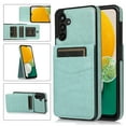 thumbnail image 1 of Compatible with Samsung Galaxy A13 5G Case Wallet with Credit Card Holder, Premium PU Leather Magnetic Clasp Kickstand Heavy Duty Protective Shock Absorbing Phone Cover for A13 5G, Mint, 1 of 7
