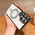 thumbnail image 1 of Compatible With Samsung Galaxy A13 5G Glitter Clear Phone Case,Support Wireless Charging,With Lens Film,Border Drilling Designing,Luxury Shockproof Rugged Transparent Phone Case,Black, 1 of 11