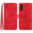 thumbnail image 1 of Compatible with Samsung Galaxy A13 5G Vintage Wallet Case, with Wrist Strap PU Leather Flip Card Slots Holder Kickstand Magnetic Closure Phone Case Cover for A13 5G for Women Men, Red, 1 of 10