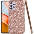 thumbnail image 1 of Compatible with Samsung Galaxy A13 Case, Glitter Sparkly Samsung Galaxy A13 4G Phone Case with Slim Silicone Shockproof Protective Bumper Cover for Cute Girls Women (Rose Gold), 1 of 14