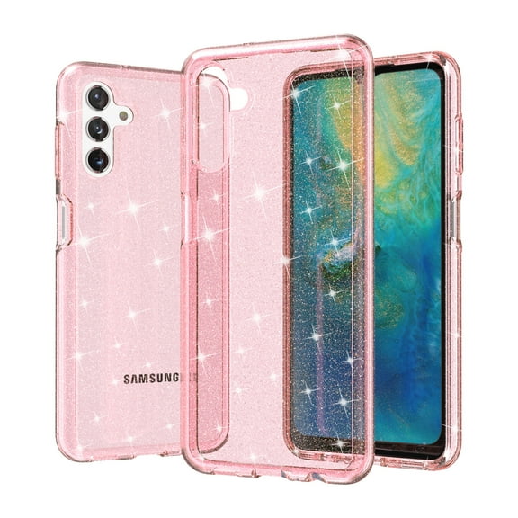 Compatible with Samsung Galaxy A14 5G Case, Clear Glitter Soft TPU Shockproof Protective Bumper Cover, Sparkle Bling Sparkly Cute Slim Women Girls Phone Case for Samsung A14 5G 6.6 inch,Pink