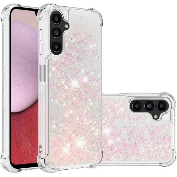 Compatible with Samsung Galaxy A14 5G Case Glitter Luxury Cute Love Liquid Quicksand Clear Soft TPU Girls Women Stylish Bumper Shockproof Protective Case for Samsung Galaxy A14 5G Pink YB