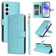 thumbnail image 1 of Compatible with Samsung Galaxy A14 5G Case, Premium Leather Wallet Book Case Magnetic Flip RFID Blocking Credit Card Holder Kickstand with Wrist Strap Shock Absorbing Case, Mint, 1 of 11