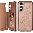 thumbnail image 1 of Compatible with Samsung Galaxy A14 5G Case Wallet with Card Slot Butterfly Embossing Flip Leather  Clasp Protective Phone Case for Samsung Galaxy A14 Case Wallet(Rose Gold-6.6 inch), 1 of 12