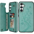 thumbnail image 1 of Compatible with Samsung Galaxy A14 5G Case Wallet with Card Slot Butterfly Embossing Flip Leather Magnetic Clasp Protective Phone Case for Samsung Galaxy A14 Case Wallet(Green-6.6 inch), 1 of 14