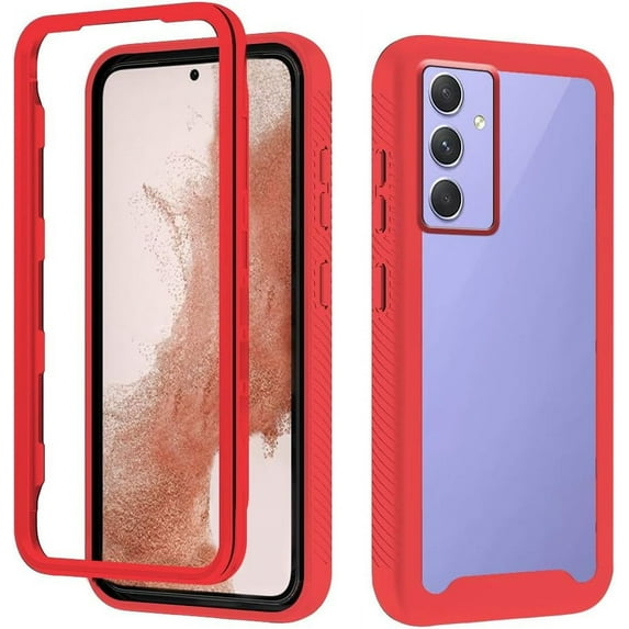 Compatible with Samsung Galaxy A14 5G Case for Women Men, Shockproof Samsung A14 5G Protective Case Clear Phone Case Support Wireless Charging Cases (Red)