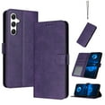 thumbnail image 1 of Compatible with Samsung Galaxy A14 5G Wallet Case for Women, Premium PU Leather Flip Cover with Card Holder, Kickstand Feature Protective Purse Case for A14 5G with Wrist Strap,Purple, 1 of 12