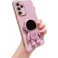 thumbnail image 1 of Compatible with Samsung Galaxy A14 5g Phone Case Women Plating Astronaut Hidden Stand Case Camera Lens Protection Soft Shockproof Electroplated Case for Samsung Galaxy A14 6.6 inch (Purple), 1 of 10