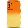 thumbnail image 1 of Compatible with Samsung Galaxy A15 5G Phone Case Cute Gradient Color Curly Wave Frame Camera Lens Cover Protective Shockproof Bumper Soft Silicone A15 Cover 6.5 Inch (Orange Yellow), 1 of 12