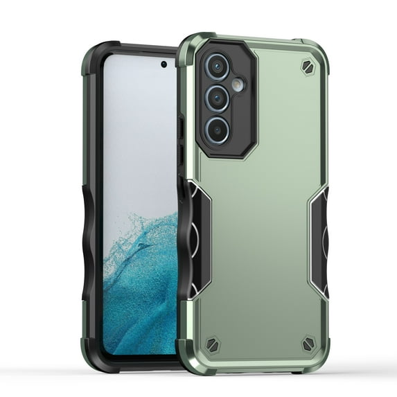 Compatible with Samsung Galaxy A15 Case, Rugged Military Dual Layers Bumper Hybrid Shockproof Heavy Duty Protection Soft TPU Hard PC Shell for Samsung Galaxy A15 2 in 1 Phone Cover,Green