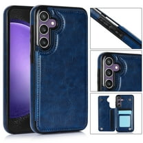Compatible with Samsung Galaxy A16 5G/4G Case, with PU Leather Credit Card Holder Magnetic Back Stand Cell Accessories Flip Purse Slim Design Phone Cover for Galaxy A16 5G/4G Women Men, Darkblue