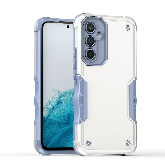 Compatible with Samsung Galaxy A16 5G/4G Case, Rugged Military Dual Layers Bumper Hybrid Shockproof Heavy Duty Protection Soft TPU Hard PC Shell for Samsung Galaxy A16 5G/4G 2 in 1 Phone Cover,White
