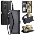 thumbnail image 1 of Compatible with Samsung Galaxy A16 5G/4G Envelope Style Wallet Case, with Wrist Strap and Crossbody Strap, Flip Card Holder Stand Rugged Cell Phone Cover for Samsung Galaxy A16 Women Men - Black, 1 of 8