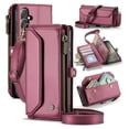 thumbnail image 1 of Compatible with Samsung Galaxy A16 5G/4G Wallet Case, 10 Card Slots & 1 Zipper Coin Pocket & 1 Cash Slot & 1 Cash Pocket & Lanyard & Crossbody Strap & Kickstand & RFID Blocking Phone Case, Winered, 1 of 10