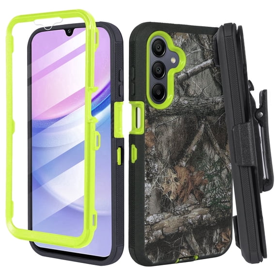 Compatible For Samsung Galaxy A16 Case by Thousand Gear– Heavy Duty Rugged Protective Cover with Belt Clip Holster & Built-in Screen Protector – Camo Green