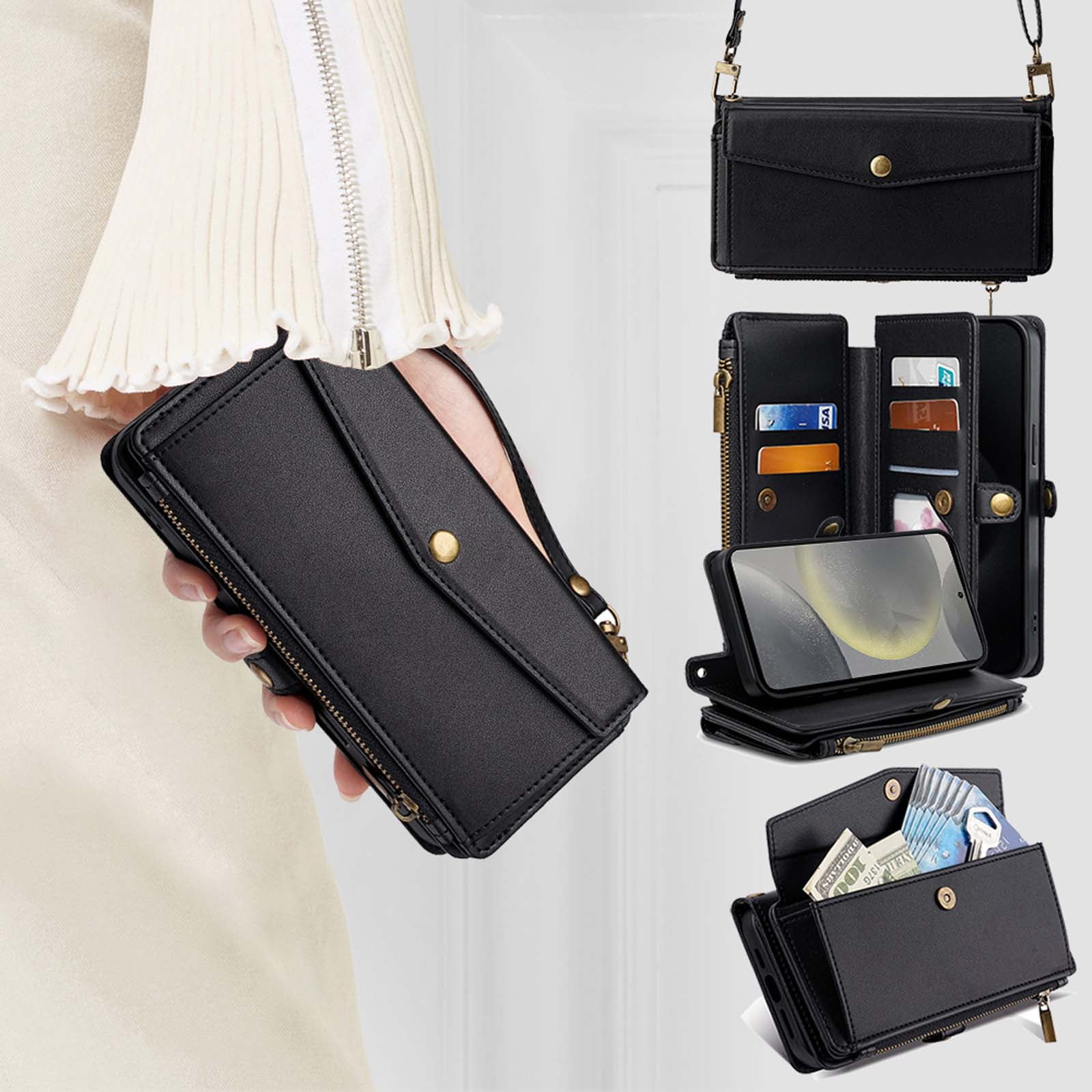 Compatible with Samsung Galaxy A17 5G Crossbody Wallet Case,Flip ...