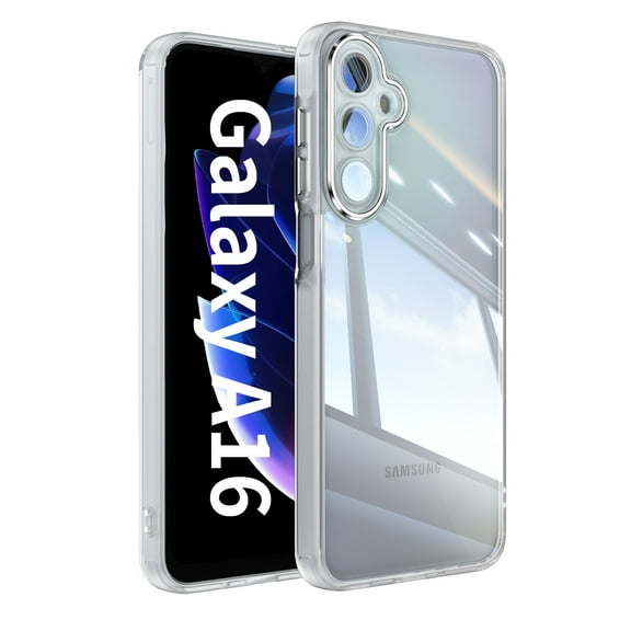 Compatible with Samsung Galaxy A17 5G Phone Case,Built-in Lens Camera Protector,Transparent Back Design,Ultra Slim Shockproof Protection Anti-Scratch TPU Bumper Thin Fit Phone Case,White