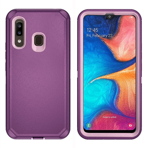 Compatible with Samsung Galaxy A20 A30 A50 Phone Case Hybrid Rugged Shockproof Hard Protective Drop Proof Full Body Heavy Duty Mobile Cell Cover for M10s A50S A30S A 30 50 50S 30S 2A Women Men Purple