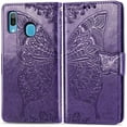 thumbnail image 1 of Compatible with Samsung Galaxy A20 Wallet Case for Women, Leather Flip Folio with Kickstand Magnetic and Card Holder Protective Case for Samsung Galaxy A20 / A30 Butterfly Purple SD, 1 of 7