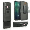 thumbnail image 1 of Compatible for Samsung Galaxy A20S Case with Tempered Glass Screen Protector Belt Clip Holster Defender Rugged Shock Proof Armor Heavy Protection Phone Cover w/Magnetic Mount Plate [Black], 1 of 9