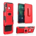 thumbnail image 1 of Compatible for Samsung Galaxy A20S Case with Tempered Glass Screen Protector Belt Clip Holster Defender Rugged Shock Proof Armor Heavy Protection Phone Cover w/Magnetic Mount Plate [Red], 1 of 8