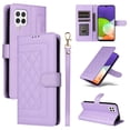 thumbnail image 1 of Compatible with Samsung Galaxy A22 4G Case, Premium Leather Wallet Book Case Magnetic Flip RFID Blocking Credit Card Holder Kickstand with Wrist Strap Shock Absorbing Case, Purple, 1 of 11