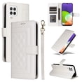 thumbnail image 1 of Compatible with Samsung Galaxy A22 4G Case, Premium Leather Wallet Book Case Magnetic Flip RFID Blocking Credit Card Holder Kickstand with Wrist Strap Shock Absorbing Case, White, 1 of 11