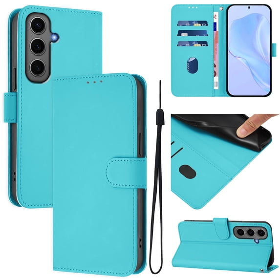 Compatible with Samsung Galaxy A23 4G Wallet Case with RFID Blocking Credit Card Holder, PU Leather Folio Flip Kickstand Protective Shockproof Anti-fall Phone Case Cover Women Men,Lagon