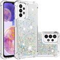 thumbnail image 1 of Compatible with Samsung Galaxy A23 5G Case Glitter Liquid Cute Clear Phone Case Floating Quicksand Shockproof Protective Bumper Silicone TPU Case for Samsung Galaxy A23 5G Love Sliver YB, 1 of 7