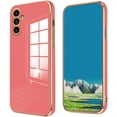 thumbnail image 1 of Compatible with Samsung Galaxy A24 Case for Women Men, Ultra Thin Samsung A24 Case Silicone Cute Shockproof Plating Electroplate Soft Phone Case Cover (Camellia Red), 1 of 7