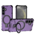 thumbnail image 1 of Compatible with Samsung Galaxy A25 5G Case, Slim Soft TPU Hard PC Phone Cases Fit for Samsung Galaxy A25 5G Compatible with MagSafe Magnetic Function Rotating Ring Kickstand Stand Matte Case, Purple, 1 of 11