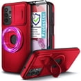 thumbnail image 1 of Nagebee For Samsung Galaxy A25 5G Case with Tempered Glass Screen Protector, [Military-Grade] Full-Body Protective, Magnetic Car Ring Holder Cover Case (Red), 1 of 7