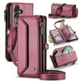 thumbnail image 1 of Compatible with Samsung Galaxy A25 5G Wallet Case, 10 Card Slots & 1 Zipper Coin Pocket & 1 Cash Slot & 1 Cash Pocket & Lanyard & Crossbody Strap & Kickstand & RFID Blocking Phone Case, Winered, 1 of 10