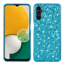Compatible with Samsung Galaxy A26 5G Glitter Plating Case, Luxury Bling Sparkly Shiny Cute Soft TPU Plating Bumper Raised Camera Shockproof Back Cover Wireless Charging for Women Girl, Blue