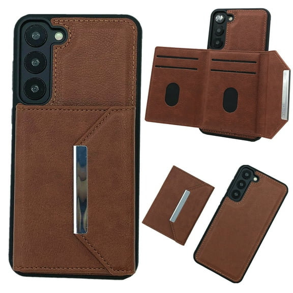 Compatible with Samsung Galaxy A26 5G PU Leather Phone Case,With Magnetic Detachable Flip Wallet,Kickstand,Card Slots,Solid Colored Designing,Shockproof Anti-fall Rugged Phone Case,Brown