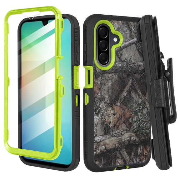 Compatible For Samsung Galaxy A26 Case by Thousand Gear– Heavy Duty Rugged Protective Cover with Belt Clip Holster & Built-in Screen Protector – Camo Green