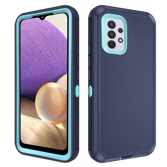 Compatible with Samsung Galaxy A32 5G 2021 6.5 inch Phone Case Hybrid Rugged Shockproof Hard Protective Drop Proof Full Body Heavy Duty Mobile Cell Cover for M32 A 32 SM-A326U A326U Women Men Blue