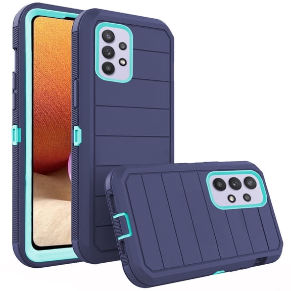 Compatible with Samsung Galaxy A32 5G 2021 6.5 inch Phone Case Hybrid Rugged Shockproof Hard Protective Drop Proof Full Body Heavy Duty Mobile Cell Cover for M32 A 32 SM-A326U A326U Women Men Blue