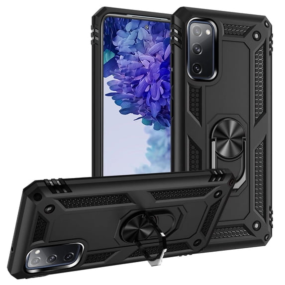 Compatible with Samsung Galaxy A32 5G Case Built-in 360 Ring Holder Kickstand, Extreme Protection Military Armor Magnetic Car Dual Layer Protective Heavy Duty Phone Cover,Black