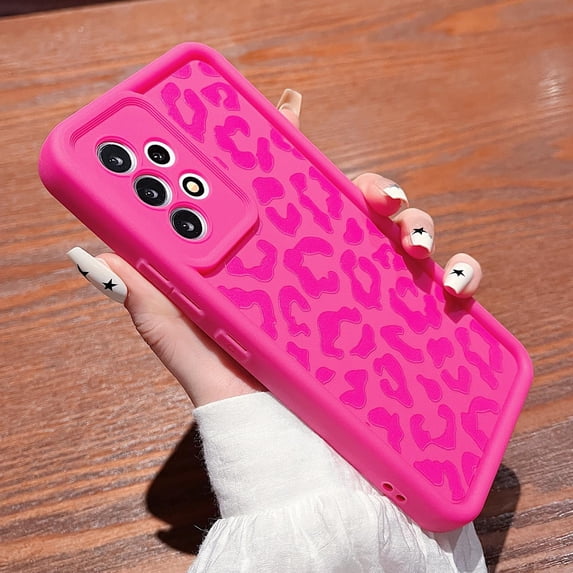 Compatible with Samsung Galaxy A32 5G Case,Cute Cheetah Print Pattern Design,Soft TPU Slim Girly Leopard Phone Case Bumper Shockproof Protective Cover for Women Girls 6.5inch-Hot Pink