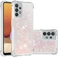 thumbnail image 1 of Compatible with Samsung Galaxy A32 5G Case Glitter Liquid Cute Clear Phone Case Floating Quicksand Shockproof Protective Bumper Silicone TPU Case for Samsung Galaxy A32 5G Star Pink YB, 1 of 12