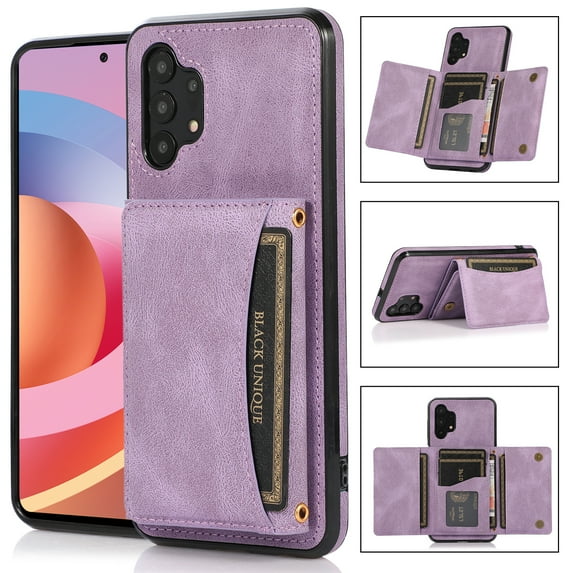 Compatible with Samsung Galaxy A32 5G Wallet Case, with Card Holder, PU Leather Kickstand Card Slots Case, Magnetic Clasp and Durable Shockproof Cover for Samsung Galaxy A32 5G,Purple