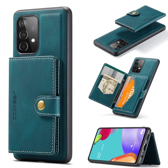 Compatible for Samsung Galaxy A33 5G Magsafe 2 in 1 Detachable Wallet Case Card Holder Women Men,Magnetic PU Leather RFID Blocking Flip Kickstand Credit Slots For Samsung Galaxy A33 5G,Blue
