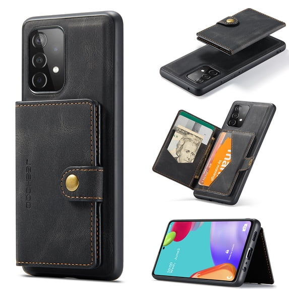 Compatible for Samsung Galaxy A33 5G Magsafe 2 in 1 Detachable Wallet Case Card Holder Women Men,Magnetic PU Leather RFID Blocking Flip Kickstand Credit Slots For Samsung Galaxy A33 5G,Black