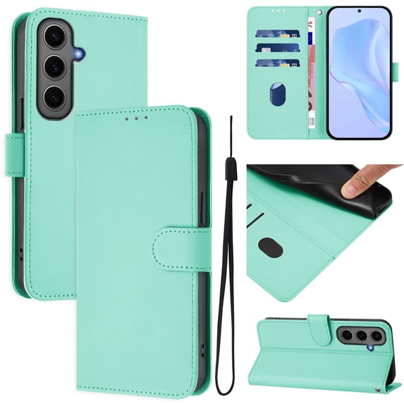 Compatible with Samsung Galaxy A33 5G Wallet Case with RFID Blocking Credit Card Holder, PU Leather Folio Flip Kickstand Protective Shockproof Anti-fall Phone Case Cover Women Men,Mint