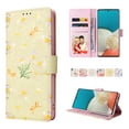 thumbnail image 1 of Compatible for Samsung Galaxy A34 5G Wallet Case with Card Holder, Floral Flower PU Leather Magnetic Stand Flip Protective Phone Cover with Wrist Strap for Women Girls, Yellow Daisy, 1 of 6