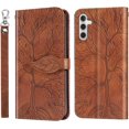 thumbnail image 1 of Compatible with Samsung Galaxy A35 5G Wallet Case Women Leather Flip Phone Case with Wrist Strap Magnetic Adjustable Stand Protective Case for Samsung Galaxy A35 5G Life Tree Brown, 1 of 14