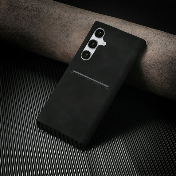 Compatible with Samsung Galaxy A35 Wallet Case with Card Holder, Matte Premium PU Leather Hidden Card Slot Case for Women Men, Soft TPU Shockproof Wireless Charging Cover,Black